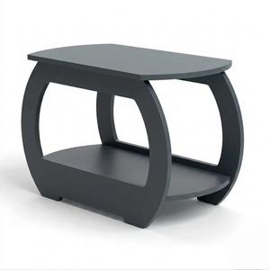 UrbanMajesty Design Solid Wood Side Table with Storage Shelf - Furely
