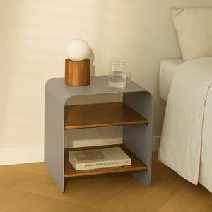 wood and Metal bedside table