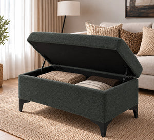 Dark charcoal ottoman with storage