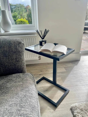 Modern Metal C-Shaped Side Table for Sofa & Bed – Premium Customizable Design