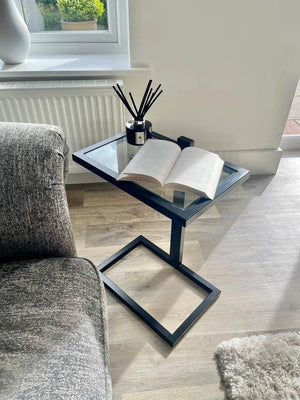 Modern Metal C-Shaped Side Table for Sofa & Bed – Premium Customizable Design