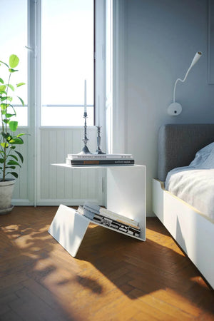 C-Shaped Magazine Rack & End Table