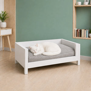 Modern Wooden Cat Bed with Soft Cushion for Comfortable Cat Sleeping