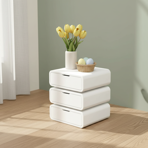 ImperialCraft 3 Drawer Solid Wood Bedside Table - Furely