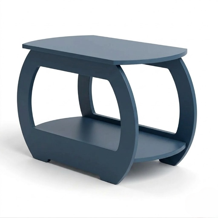 UrbanMajesty Design Solid Wood Side Table with Storage Shelf - Furely