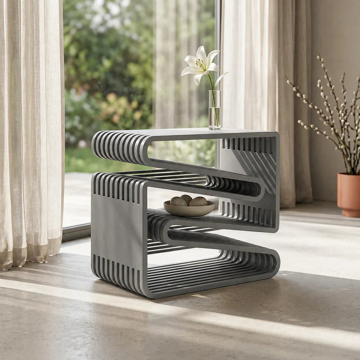 PrimeLuxe Design Solid Wood Side Table Furely