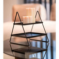 Modern Triangle Metal Organizer – 2-Tier Display Stand for Jewelry, Candles & Decor