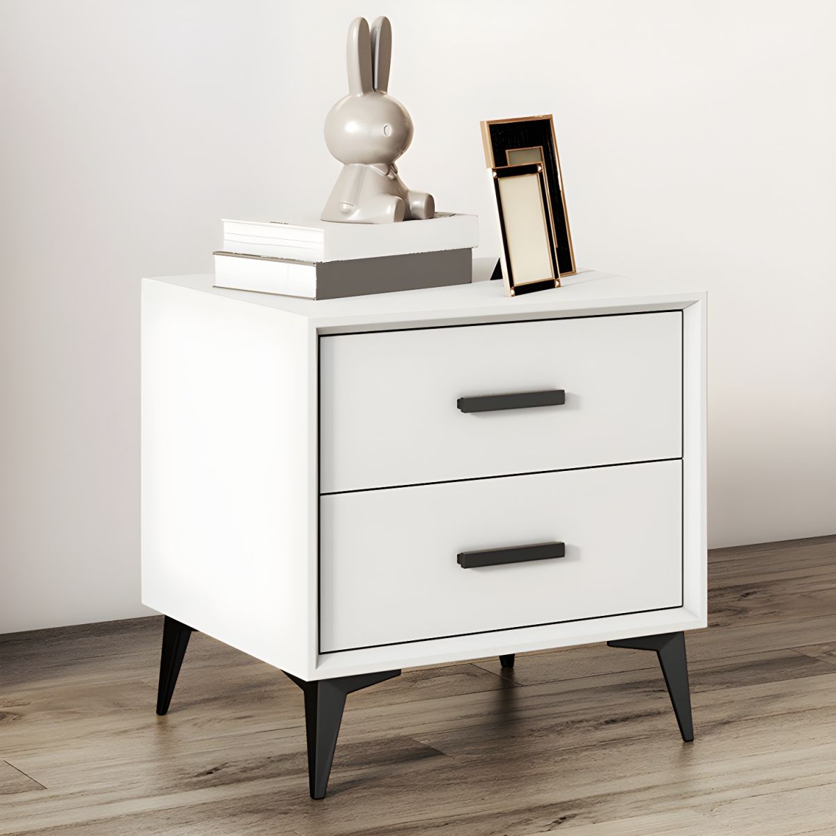 Elite Oak Solid Wood Side Table With 2 Drawer