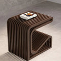RegalNest C-Shaped Solid Wood Side Table - Furely