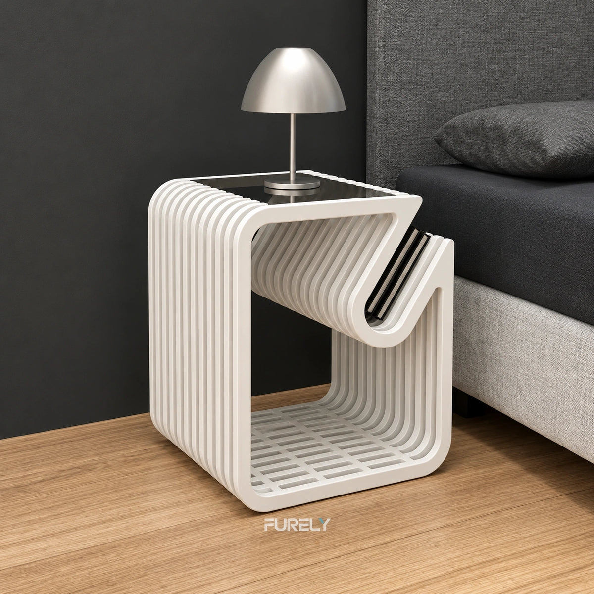 AuraCraft Solid Wood Side Table -  Furely