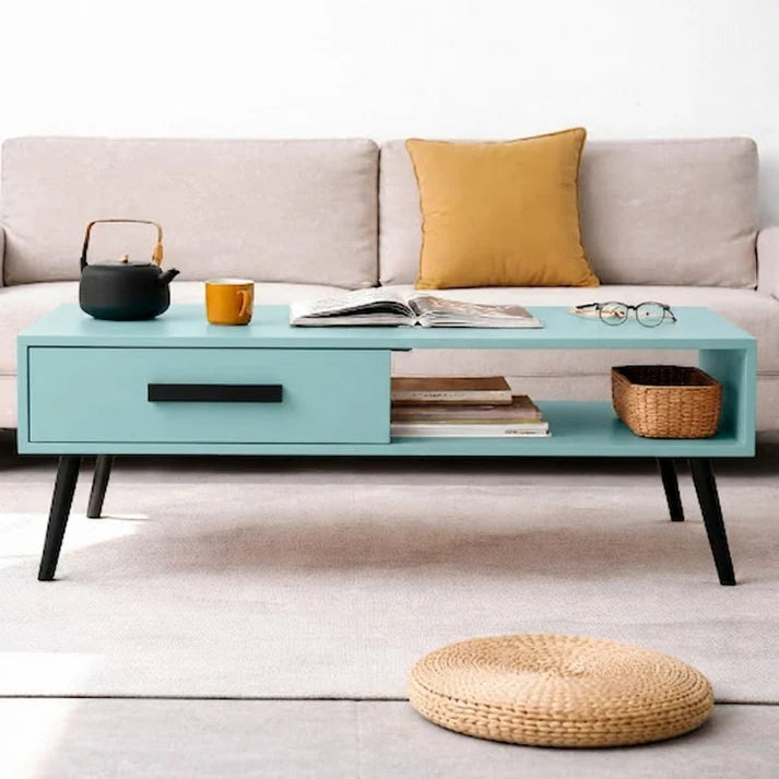 Urban Nest Solid Wood Coffee Table with Drawer & Open Storage