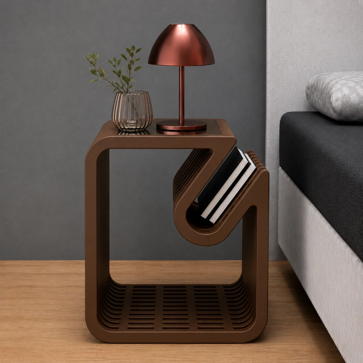 AuraCraft Solid Wood Side Table -  Furely