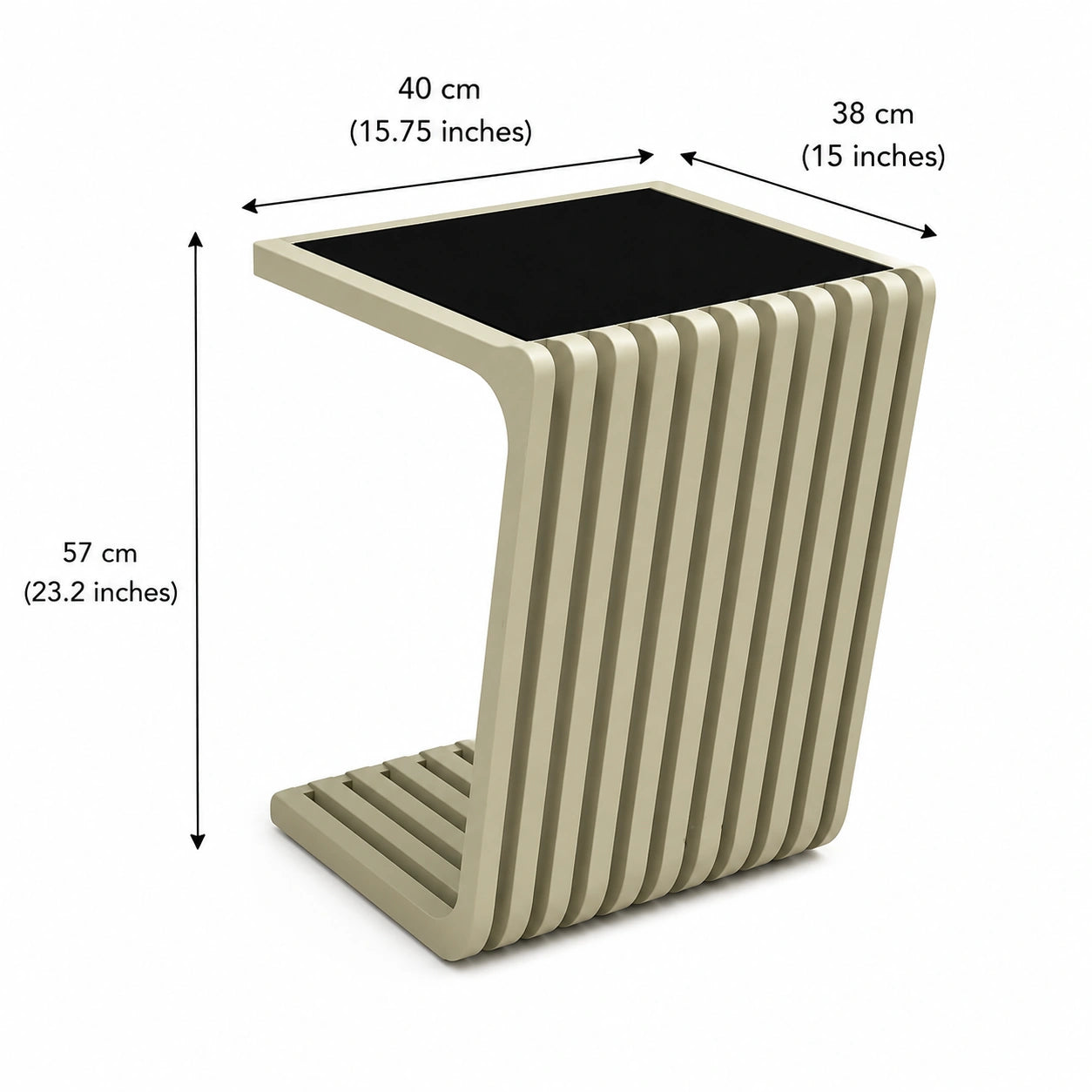 RoyalC Shaped Solid Wood Side Table - Furely