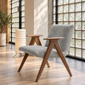 Averlyn Gray Upholstered Accent Chair with Solid Wood Arms
