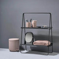2-Tier Metal Storage Rack for Bathroom, Office