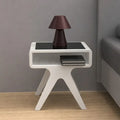 OpalEdge Modern solid Wooden Bedside Table with Storage Shelf - Furely