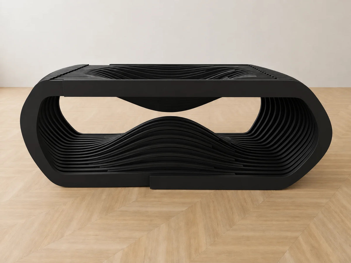 AuraCraft Solid Wood Sculptural Center Table - Furely