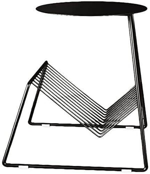 Modern Iron Side Table with Built-in Magazine Rack – Minimalist Bedside or Living Room Table