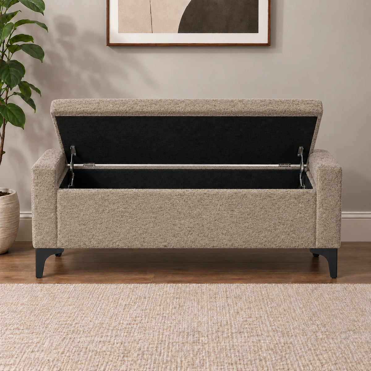 Elara Upholstered Storage Ottoman Bench