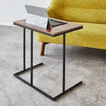 Industrial C-Shaped Laptop Table – Customizable Metal Frame Side Table for Sofa & Bed