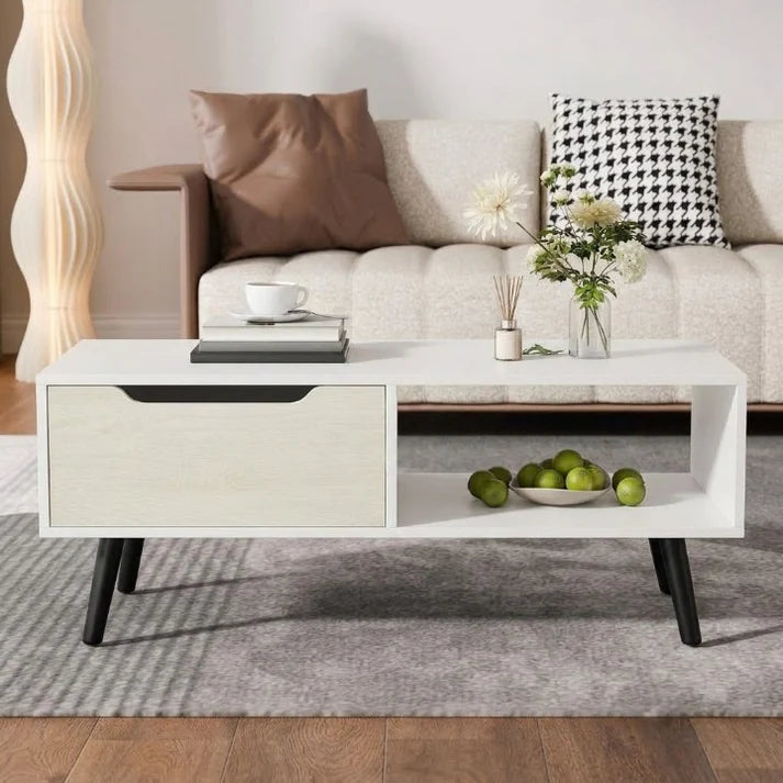 Elegant Solid Wood Coffee Table with Storage
