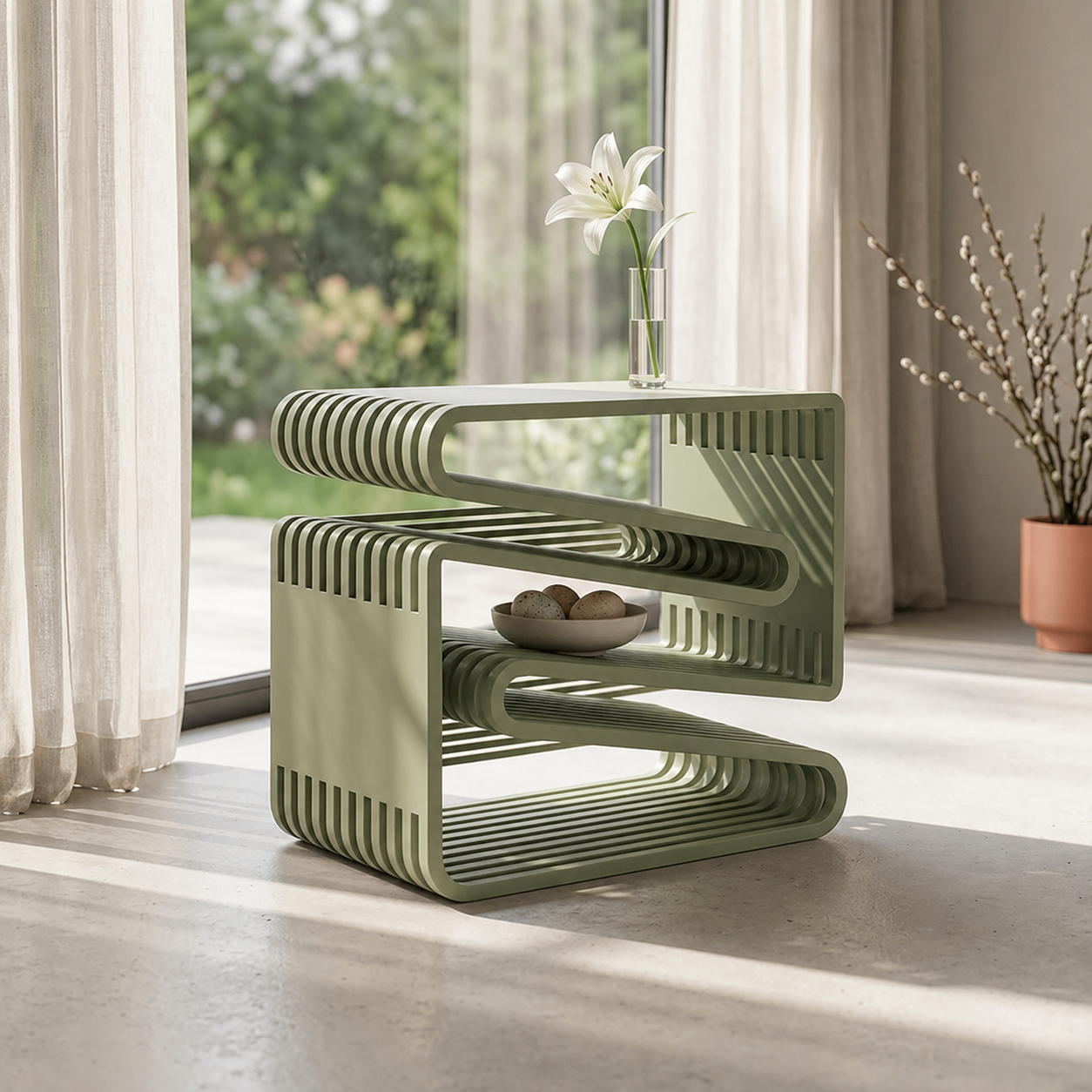 PrimeLuxe Design Solid Wood Side Table Furely