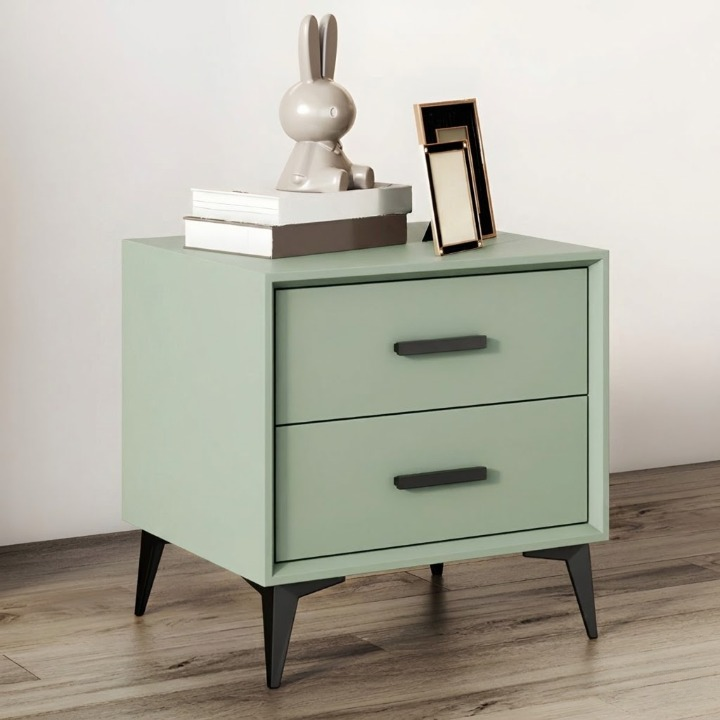 Walnut Luxe Bedside Solid Wood Cabinet with Drawers