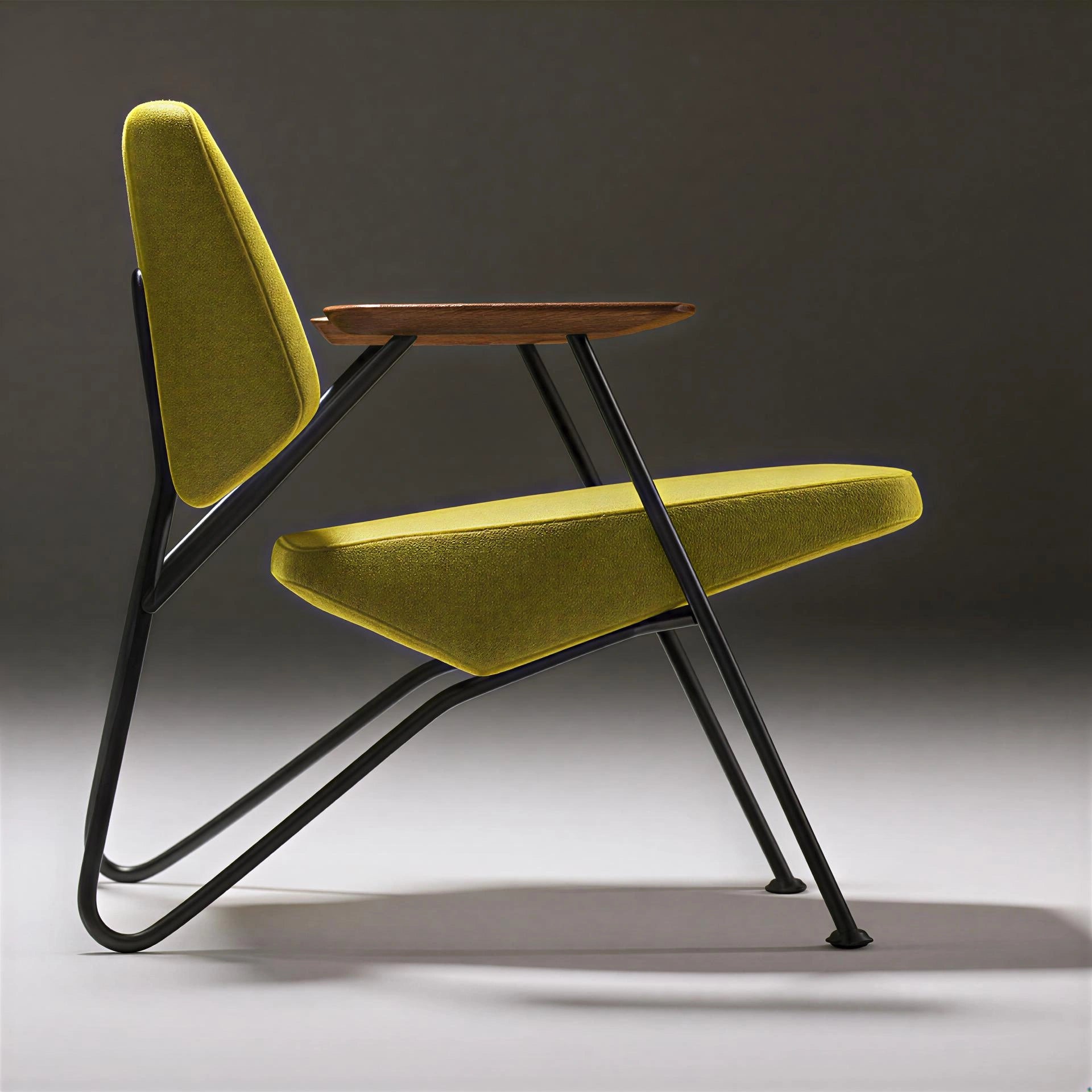 Modern Lounge Accent Chair – Upholstered Fabric, Black Metal Frame, Designer Style – Furely