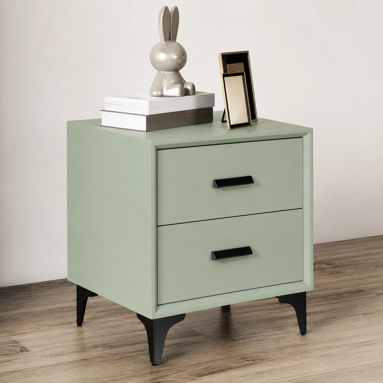 Walnut Luxe Solid Wood Bedside Tabel Cabinet with Drawers
