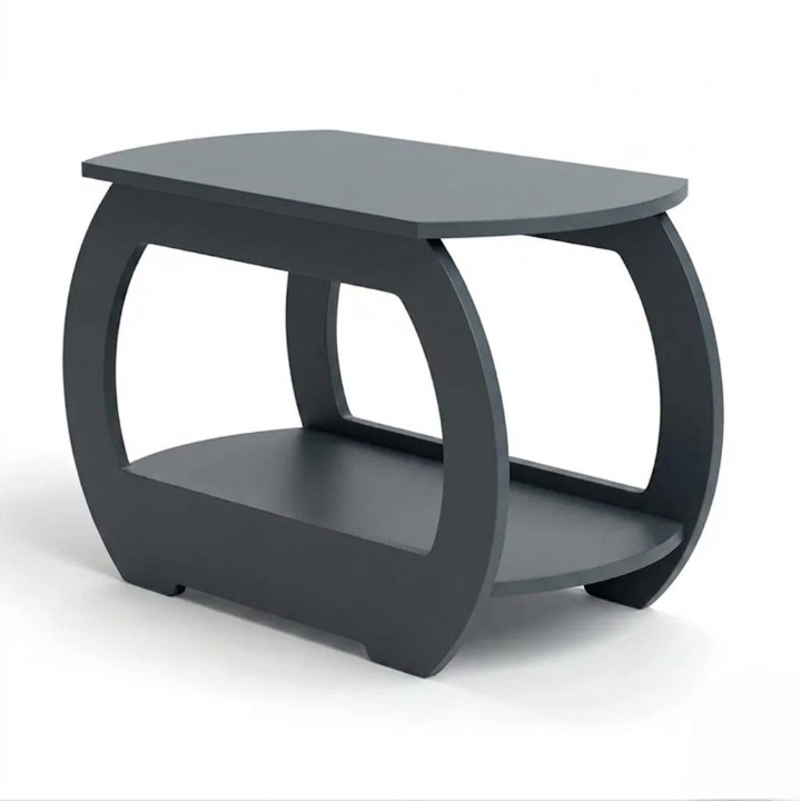 UrbanMajesty Design Solid Wood Side Table with Storage Shelf - Furely