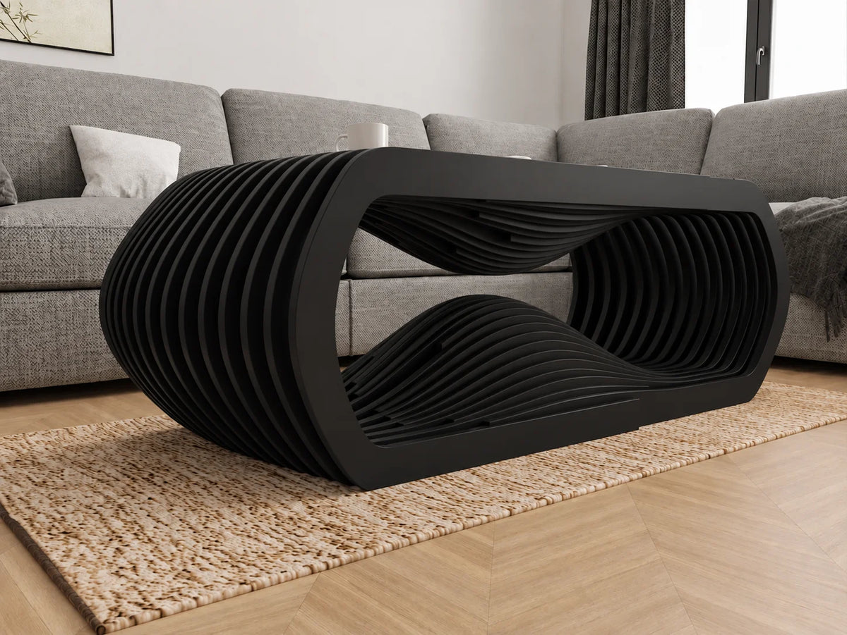AuraCraft Solid Wood Sculptural Center Table - Furely