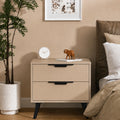 Compact Solid Wood Side Tabel With 2 Drawer