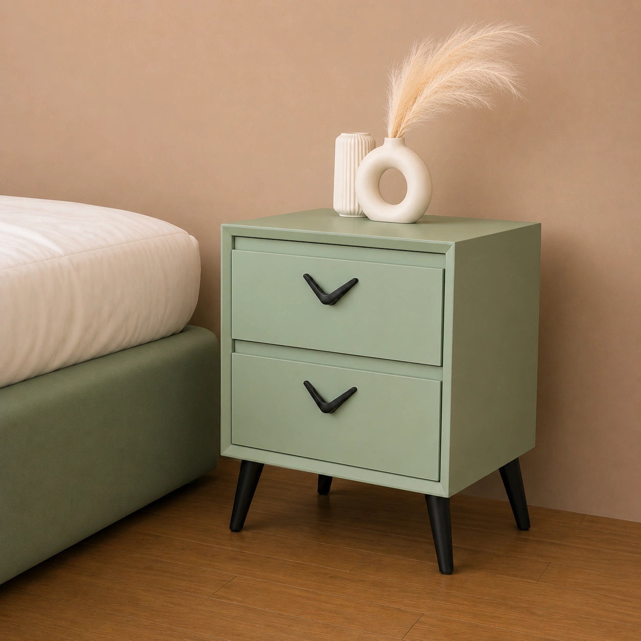 Elegant Solid Wood Bedside Table with Drawer
