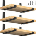 Wall Mounted Wooden Shelves with Brackets Set-3