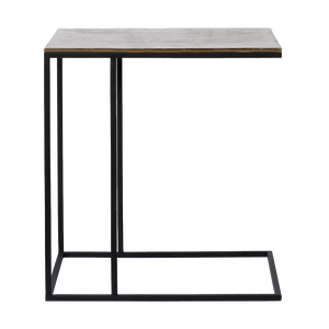 Modern C-Shaped Sofa Side Table – Minimal Steel Frame Snack Table