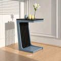 OpalAura Design C Shaped Solid Wood Side Table - Furely