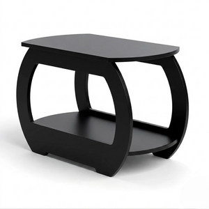 UrbanMajesty Design Solid Wood Side Table with Storage Shelf - Furely