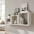 Cavelle Solid Wood Box Wall Shelf Set of 3