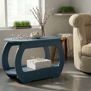 UrbanMajesty Design Solid Wood Side Table with Storage Shelf - Furely