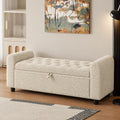Aria Cream Tufted Storage Ottoman Bench