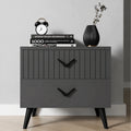 Aurelia 2 Drawer Solid Wood Bedside Table with Storage