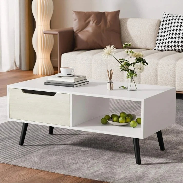 Elegant Solid Wood Coffee Table with Storage