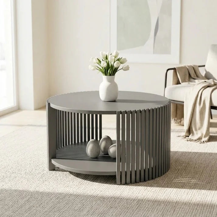 ImperialRound Solid Wood Coffee Table- Furely