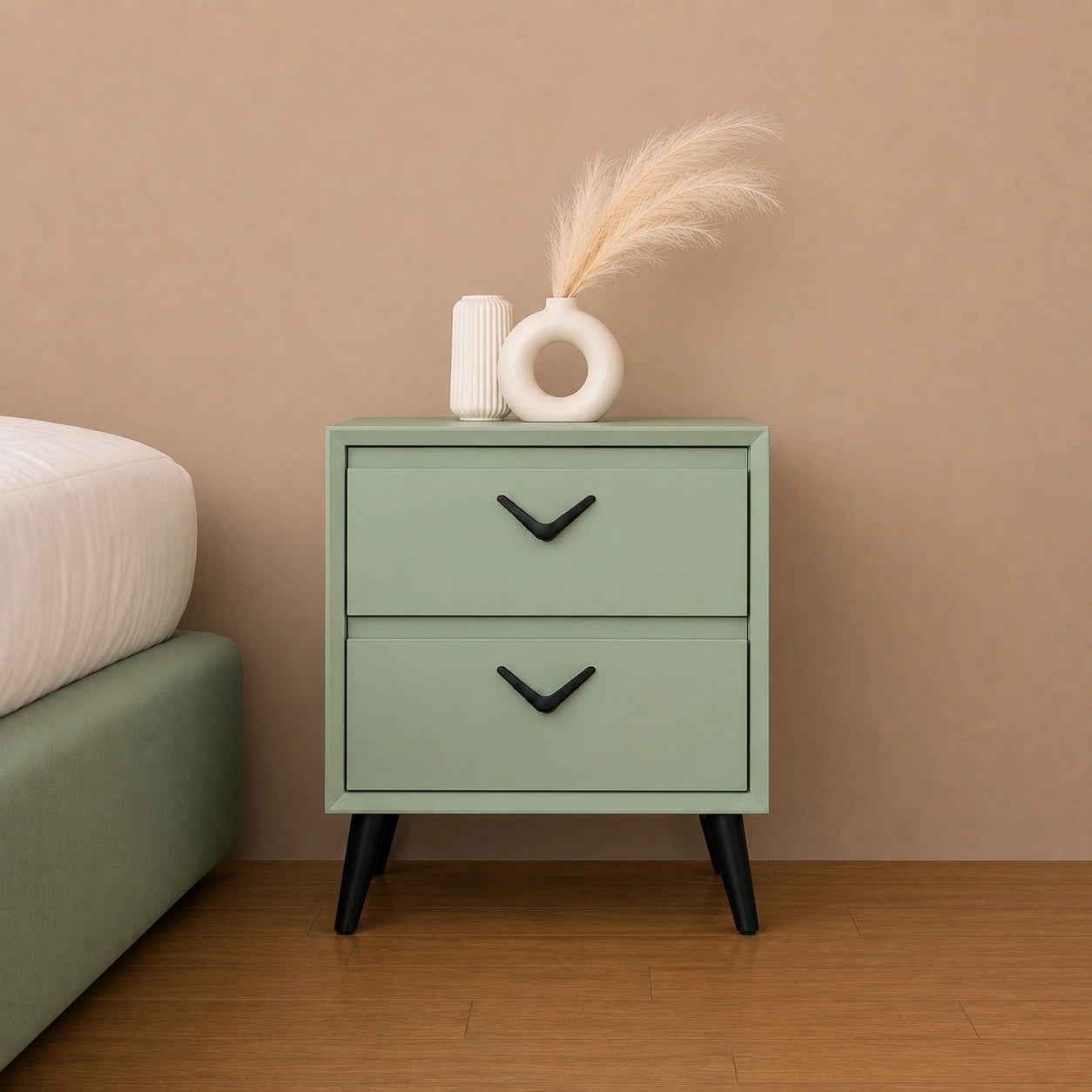 Elegant Solid Wood Bedside Table with Drawer