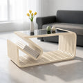 EliteCurve Contemporary Solid Wood Coffee Table - Furely