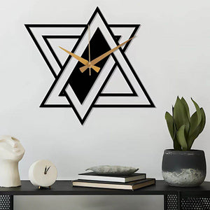 Star Shaped Designer Wall Clock – Modern Geometric Metal Clock for Living Room & Office