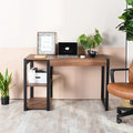 Modern Industrial Work Desk with Storage Shelf