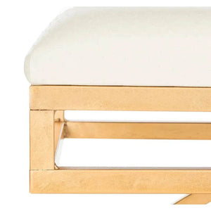 Modern Gold Leg Upholstered Bench With Arch Design