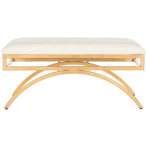 Modern Gold Leg Upholstered Bench – Custom Colors & Premium Arch Design - furely