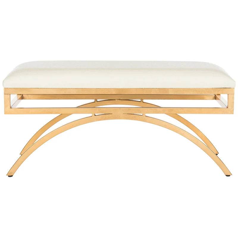 Modern Gold Leg Upholstered Bench – Custom Colors & Premium Arch Design - furely